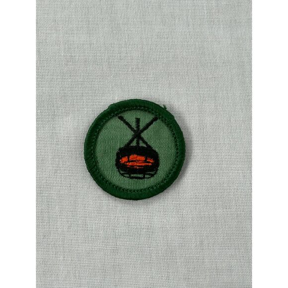 Vintage Girl Scouts Badge, Backyard Fun, 1 Inch, Grill - Picture 1 of 3